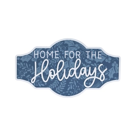 Homeroots Set of Two Blue And White Christmas Home For The Holidays Wood Wall Decor, 2PK 634259