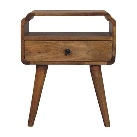 Homeroots 22" Light Brown Solid Wood One Drawer Nightstand 651587