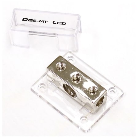 Deejay Led One 0 Gauge TO two 4 Gauge Main Power Distribution Terminal Block TBH1024CLEAR