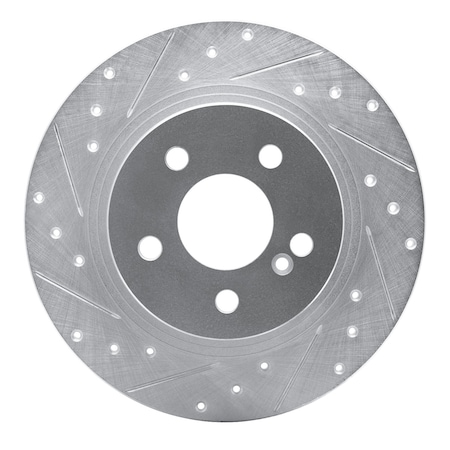 Dynamic Friction Co DFC Brake Rotor - Drilled and Slotted - Silver 631-63086L