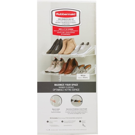 Rubbermaid Configurations White Shoe Shelf Add-On Kit 2119011