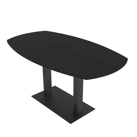 Skutchi Designs Arc Boat Conference Table, 36 in W, 72 in L, Black HAR-ABOT-36X72-DOU.BK-U999ST19