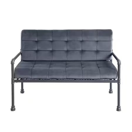 Homeroots 51in Gray Velvet Loveseat 515671