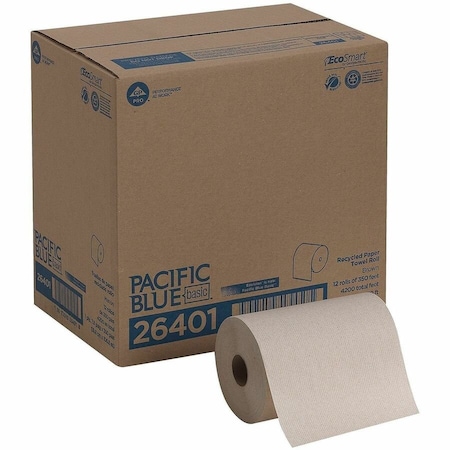 Georgia-Pacific Pacific Blue Basic Hardwound Paper Towels, Continuous Roll, 7 7/8 in W, 350 ft L, Brown, PK12 26401