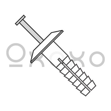 Oxoxo 1/4X3/4 Two Piece Nylon Anchor Rivet Truss Head White Nylon Steel Pin, 1000PK 461896