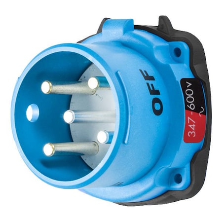 Meltric DS20 INLET POLY BLUE SIZE 2 TYPE 3R 3P+N+G 20 A 347/600 VAC 60 Hz NO AUX 33-18147