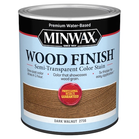 Minwax Wood Finish Water-Based Semi-Transparent Dark Walnut Water-Based Wood Stain 1 qt 108600000