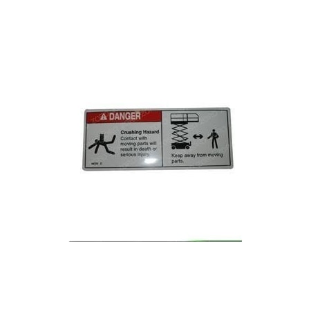 Genie REPLACEMENT DECAL, DANGER CRUSHING HAZARD 44255