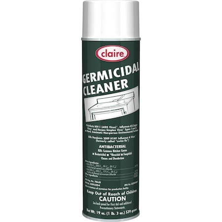 Claire Foaming Germicidal Cleaner, 20 fl oz (0.6 quart) Floral, Green, 12 PK CGCCL873