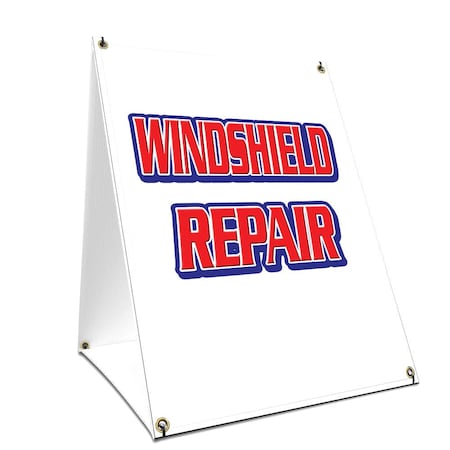 Signmission Windshield Repair, 24 Inch x 18 Inch A-frame Yard Sign, Plastic Sign SBC-1824-Windshield Repair