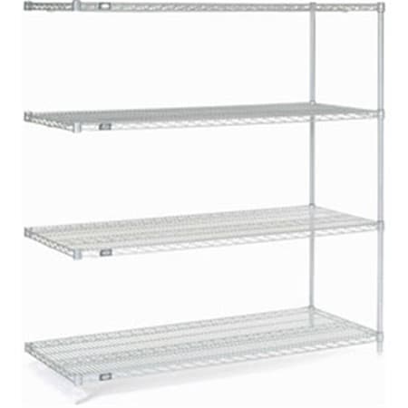Nexel Add-On Poly-Z-Brite Wire Shelving, 60 x 24 x 63 in. 189322