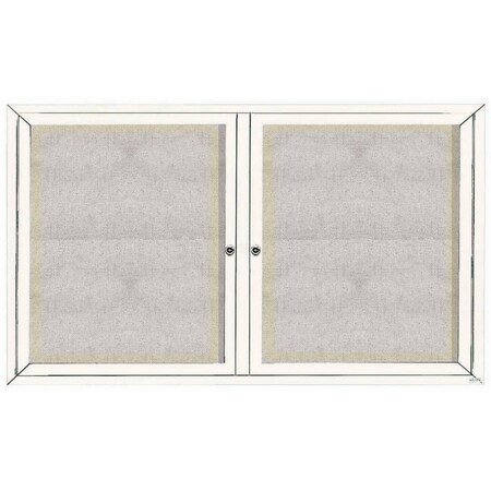Aarco Outdoor Illuminated Enclosed Bulletin Board w/ Al Frame, Powder Coated White, 36''Hx60''W ODCC3660RIW