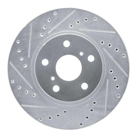 Dynamic Friction Co DFC Brake Rotor - Drilled and Slotted - Silver 631-76028L