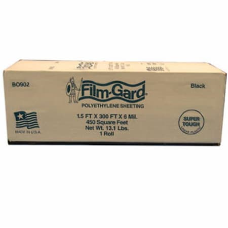 Berry Plastics 626004 18 in. x 300 ft. Linear Polyethylene Sheeting, Black 704940