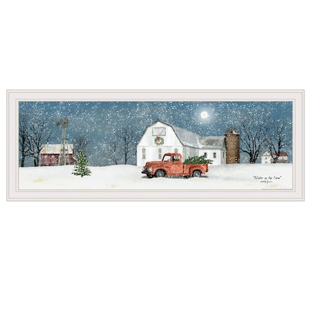 Homeroots Winter on The Farm 3 White Framed Print Wall Art 404569