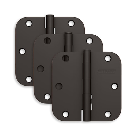 Schlage Residential Pack of 3 3-1/2in x 3-1/2in 5/8in Radius Corner Hinges Aged Bronze Finish, 3PK S3P1011FRP716