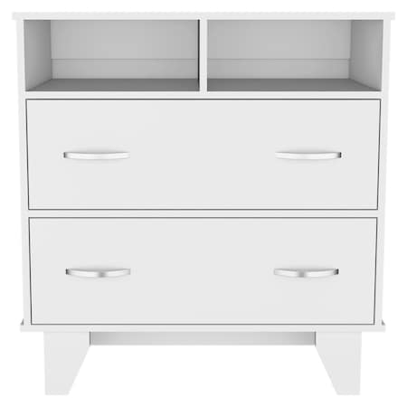 Homeroots 32" White Two Drawer Dresser 534954