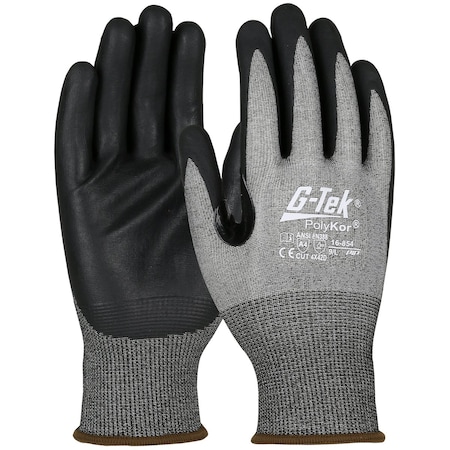 G-Tek Seamless Knit PolyKor Blended Glove w/Foam Nitrile Coated Grip on Palm&Fingers, Touchscreen, 12PK 21669