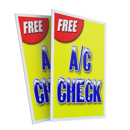 Signmission Free Ac Check, Plastic Signs Only 24 Inch x 36 Inch, Corrugated Plastic, 2PK CSB-2436-2PACK-Free Ac Check
