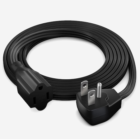 Maximm 8ft 14AWG Heavy Duty Flat Wire 3-Prong Extension Cord, UL, Black ADW-90-31F08-14B0