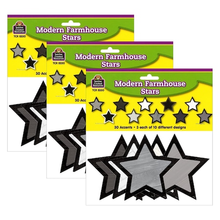 Teacher Created Resources Modern Farmhouse Stars Accents, 30-Piece Set, 3PK 8330