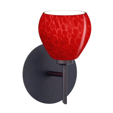 Besa Lighting Besa, Tay Tay Mini Sconce, Red Cloud, Bronze Finish, 1x5W LED 1SW-5605RC-LED-BR