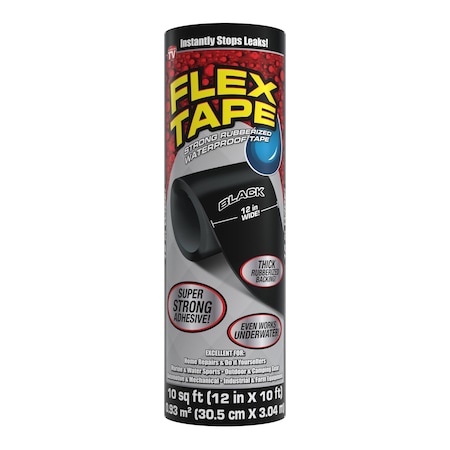 Flex Seal Flex Tape, 10 cu ft, Rubber Base, Black TFSBLKR1210