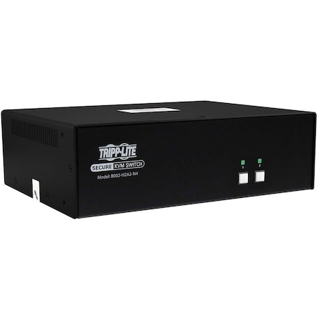 Tripp Lite by Eaton Secure KVM Switch, 2-Port, Dual Head, HDMI to HDMI, 4K, NIAP PP4.0, Audio, TAA B002-H2A2-N4