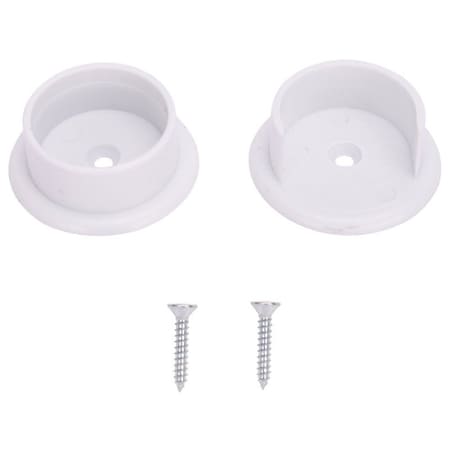 Prosource Closet Pole Socket, Plastic, White 23701PHX-PS