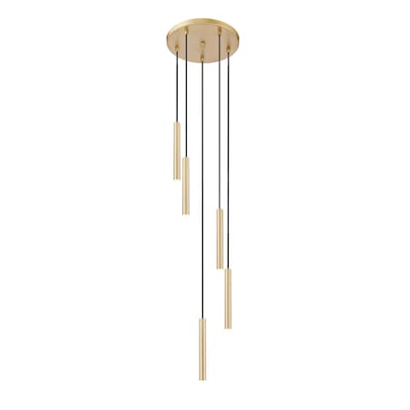 Z-Lite Forest 5 Light Chandelier, Modern Gold, 12 In W x 12 In H 919MP12-5R-MGLD-LED