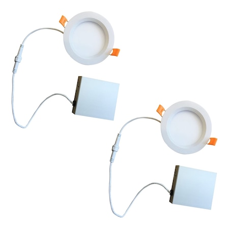 Bulbrite 3" Canless 4000K, 50w Equivalent, New Construction Integrated LED Recessed Light Kit Metal JBOX, 2PK 861674