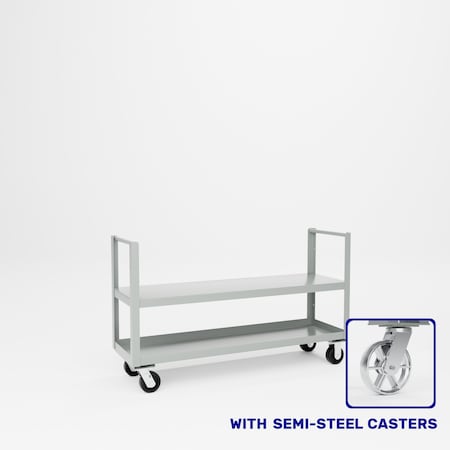 Pucel Double End Push Handle Truck, 18 in. W x 60 in. L x 36 in H, Gray 18-TRE-60S