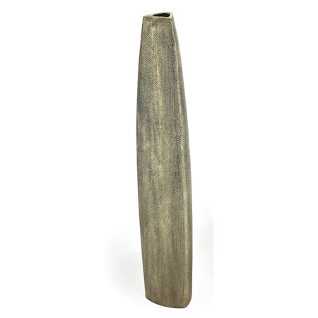 Homeroots 40" Gold Tapered Ceramic Floor Vase 576733