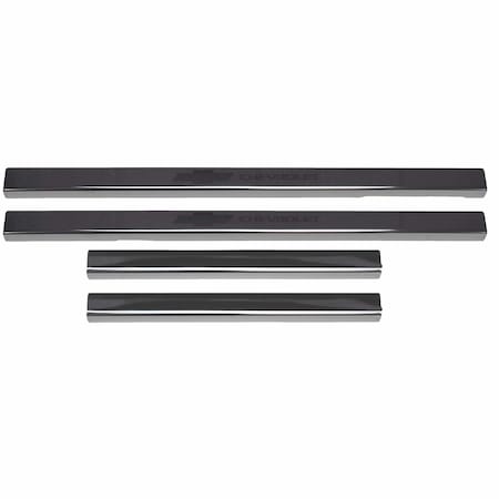Putco Door Sill Protector, Black; Stainless Steel; Set Of 95183BP