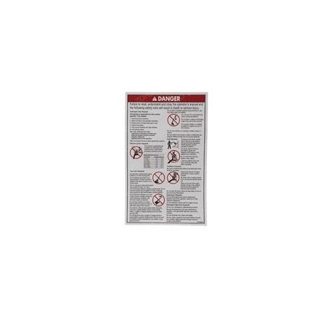 Genie REPLACEMENT DECAL, DANGER GENERAL SAFETY 114389GT