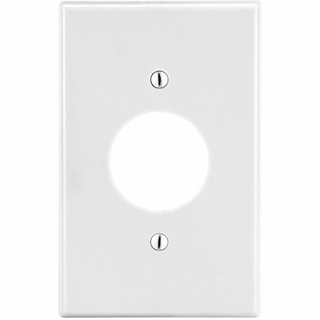 Hubbell Wiring Device-Kellems Single Receptacle Wall Plate, Number of Gangs: 1 Plastic, Satin Finish, White P7W