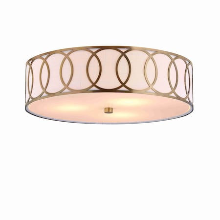 Jonathan Y Aria 3-Light 15.5" Metal LED Flush Mount, Brass JYL3503A