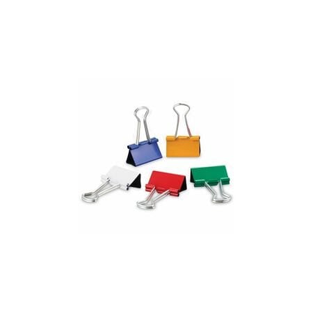 Universal Binder Clips in Dispenser Tub, Medium, Assorted Colors, 24PK UNV31029