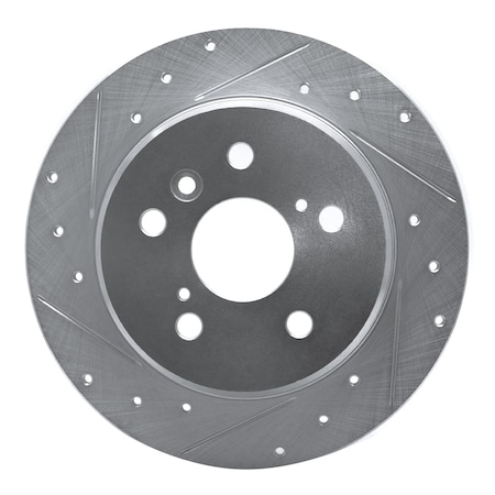 Dynamic Friction Co DFC Brake Rotor - Drilled and Slotted - Silver 631-76114L