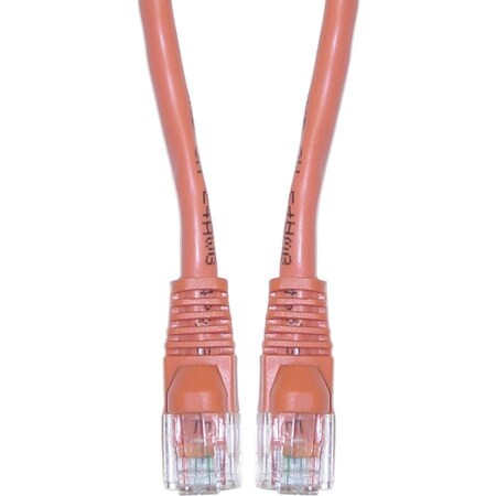 Cable Wholesale Cat6 Orange Copper Ethernet Patch Cable, Snagless/Molded Boot, POE Compliant, 14 foot 10X8-03114
