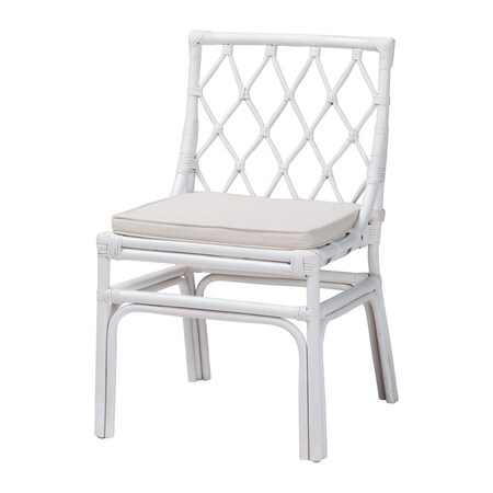 Bali & Pari Carwyn Bohemian White Rattan Dining Chair 248-13779-ZORO
