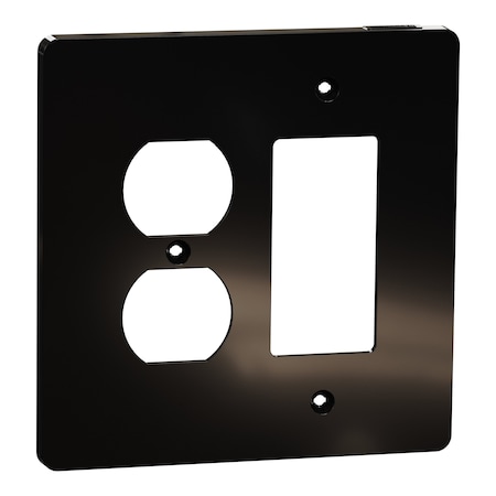 Square D Cover Frame, X Series, for Duplex/Decora, Number of Gangs: 2 Plastic, Matte Finish, Black SQWS802452BK