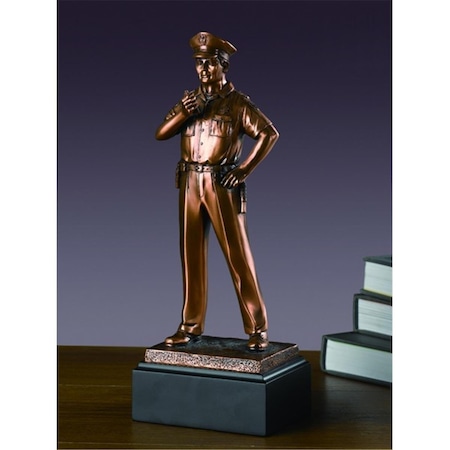 Marian Imports Police Man Bronze Plated Resin Sculpture 54058