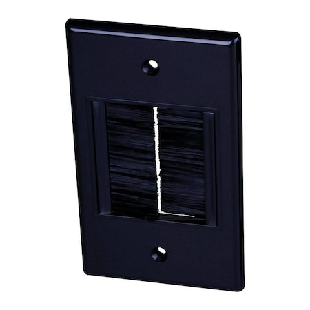 Monster Cable Just Hook It Up Black 1 gang Plastic Home Theater Brush Wall Plate JHIU0069