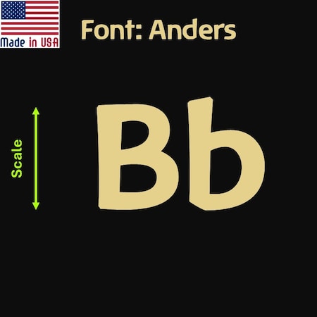 Aacc Self-Adhesive Vinyl Letter: B, Scale: 2 cm. Color: Gold Font: Anders by, 8PK AACC-Anders-UB-Gold-M2x8
