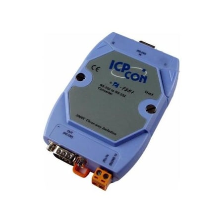 Icp Das Isolated RS-232 to RS-232 Converter. Supports operating temperatures between -25 to I-7551