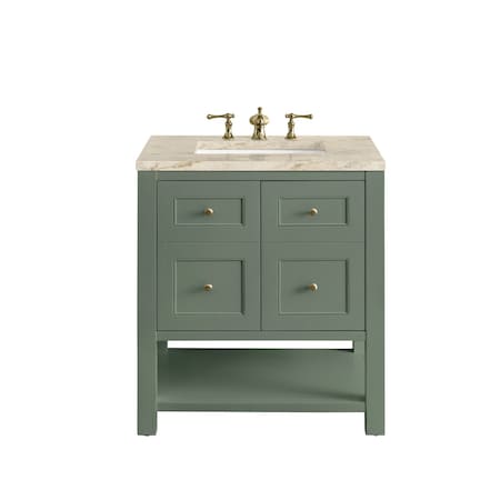 James Martin Vanities Breckenridge 30" Single Vanity, Smokey Celadon, w/ 3 CM Tajnar Eclos Top 330-V30-SC-3TJR