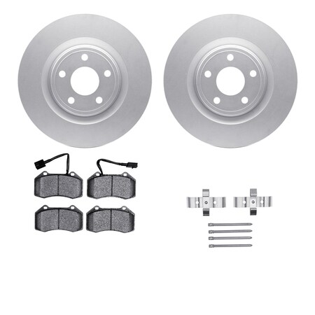 Dynamic Friction Co DFC GEOSPEC Coated Rotors with 5000 Brake Pads - Ceramic and Hardware 4512-47083
