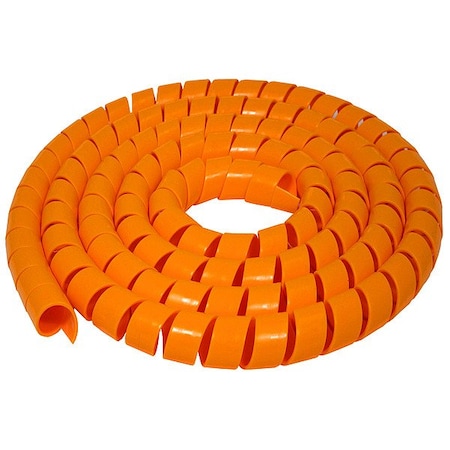 Electriduct Spiral Wrap, 3/8 in Inside Dia., 3/8 in Max Bundle Dia., 50 ft, Polyethylene, Orange WL-SW-050-50-OR