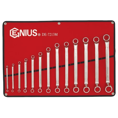 Genius Tools 13PC Metric Double End Offset Ring Wrench Set DE-7213M